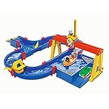 AquaPlay - ContainerPort - Wasserbahn mit beweglichem Kranarm, viele Spielfunktionen, Spieleset inklusive Containerboot, Amphie-Truck und zwei Spielfiguren, für Kinder ab 3 Jahren