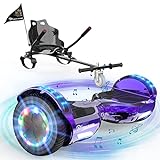 EVERCROSS Hoverboards mit Sitz 6,5' Self Balance Scooter mit Bluetooth LED Hover Board mit Hoverkart Go Kart für Kinder Jügen Erwachsen