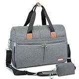 RUVALINO Wickeltasche, Große Weekender-Reise Wickeltasche, stilvoll für Mama und Papa, umwandelbare Babytasche für Jungen und Mädchen mit Wickelauflage, isolierten Taschen (grau)