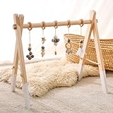 Promise Babe Spielbogen Baby Holz für Babies Baby Gym Holz Spielbogen Wickeltisch Baby Activity Spielebogen Babies Holz Grau Baumwolle Design Baby Holz