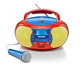 Karcher RR 5026 tragbares CD Radio - bunte Kinder-Boombox mit CD-Player, UKW Radio, USB & Mikrofon - Batterie/Netzbetrieb