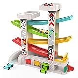 Top Bright Kugelbahn Autos Holz ab 1 Jahr, Auto Rennbahn Holz Spielzeug, Holz Kinderspielzeug 1 2 Jahre Jungen