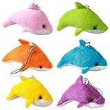 6 Stück Plüsch Kleine Delphin Anhänger, Mini Plüsch Delfin Anhänger, Delphin Kuscheltier Anhänger, Kinder Jungen Mädchen Delphin Schlüsselanhänger Tasche Anhänger