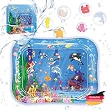Glinbo Wassermatte Baby, Wasserspielmatte Baby BPA frei, Bauchlage Spielzeug Baby ab 3, 6 und 9 Monate, Baby Wassermatte (Größe 66x50 cm)