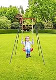Izzy Schaukelgestell Schaukelgerüst Gartenschaukel Einzelschaukel aus Metall Maße: 152x152x185 cm Tragkraft 50 kg Kinder Garten Outdoor