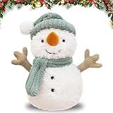 Weihnachten Kuscheltier Schneemann,25cm Weihnachten Schneemann Weiches Fell Plüsch, Plüschtier Christmas Plüschpuppe Dekoration Stofftier Plüsch Figuren Spielzeug für Kinder Mädchen Jungen (C)