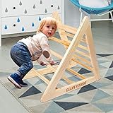 CCLIFE Kletterdreiecke nach Pikler Art Holz Indoor für Babys Kinder Kleinkinder Aktivspielzeug natürliche ungiftige Farbe, Farbe:Kletterdreiecke (Ohne Rutsche)