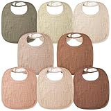 Bearmoss Lätzchen Baby Musselin Sabberlätzchen für Babys, 100% Baumwolle Quadratische Halstuch Baby Verstellbare Babylätzchen Weiche Sabberlätzchen für Junge und Mädchen,8 Stück (Kokos Mokka)