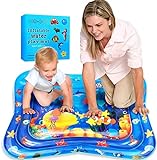Sayapeiy Wassermatte Baby, 100*80cm Aufblasbare Wasserspielmatte mit Beweglichen Schwimmelementen, Perfektes Spielzeuggeschenk für Baby Sensorisches Entwicklung Ausbildung (100*80cm)