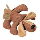 Efie Bio-Hund Kuscheltier, braun – 100% KBA-Baumwolle – handgefertigt in Deutschland – Spiel- & Schmusekissen für Babys und Kinder