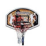 HUDORA Basketballständer Chicago 260 - Basketballkorb mit Ständer für Kinder und Erwachsene - Höhenverstellbar 206 x 290 cm für Garten Outdoor - Schwarz / Rot -71663