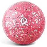 PP PICADOR Kinderfußball Größe 3, Glitter Glänzende Kleinkindfußbälle mit Pumpe für Mädchen Jungen Kind Baby Geschenk (Pink)