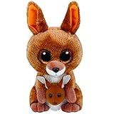 TY Kipper Kangaroo 37226 Känguru mit Glitzeraugen, Braun