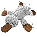 Hundespielzeug, Unzerstörbar Tauziehen Plüsch quietschendes mit Crinkle-Papier und Hundeseil, Robust Hundekauspielzeug für Welpen, kleine, mittlere, große Hunde