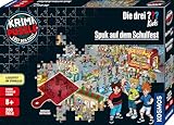 Die drei ??? Kids - Krimi Puzzle - Spuk auf dem Schulfest von KOSMOS 697983, Leuchtet im Dunkeln, 200 Teile, Lesen, Puzzeln, Rätsel lösen, Detektiv Puzzle für Kinder ab 8 Jahre