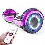 RCB Hoverboards 6,5 Zoll für Kinder und Jugendliche, Hoverboards Segway mit LED Licht und Bluetooth, Hoverboards mit Leistungsstarkem Motor, Kinder (Rose)