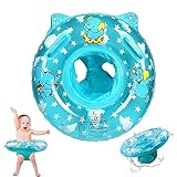 Baby-Schwimmring,aufblasbarer Kinder-Schwimmring,Kinder-Schwimmhilfe,Kleinkind-Schwimmhilfe mit Sitz, geeignet für Babys von 6 Monaten bis 48 Monaten (blau)