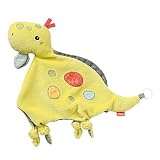 Fehn Schmusetuch Baby Spielzeug Dino - Schnuffeltuch für Neugeborene - Kuscheltier mit Rassel & Quietsche - Einschlafhilfe Handpuppe - Kuscheltuch Schlaftier für Babys und Kleinkinder ab 0+ Monaten