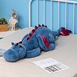 Leahaoe Weighted Stuffed Animal, 110CM Weicher Drachen Spielzeug, 4.5KG Therapeutisches Sensory Toy für Kinder & Erwachsene – Blau/Grün/Rosa/Weiß