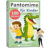 GLÜCKSWOLKE Pantomime Spiel für Kinder - lustiges Familienspiel I Mit 100 Spielkarten I Indoor & Outdoor Spielzeug Kinderspiel I Spiele ab 4, 5, 6, 7, 8, 9 Jahre I Geschenk für Junge & Mädchen