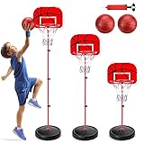 Zeawavsl Kinder Basketballkorb, Mini Basketballkorb, Höhenverstellbarer Basketballkorb für Drinnen und Drauße, Inklusive 2 Basketbälle Einfache Montage, Geeignet für Kinder von 3 bis 8 Jahren