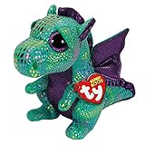 Carletto Ty 36186 Ty 36186-Cinder-Drache mit Glitzeraugen und glitzerndem Körper, Beanie Boo's, 15 cm, grün