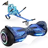 EVERCROSS EV2 Hoverboards mit Sitz - 5,2 Ah Akku, 15 KM/H, Bluetooth Music, 7-Farben Pedallichter, 85 KG Tragkraft, Hover Boards mit Hoverkart Für Kinder & Jugendliche & Erwachsene