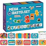 Smowo® Mega Bastelset Starterset - Bastelbox Mix - mit kreativen Bastelideen - Bunte Bastelbedarf Box zum basteln für Mädchen und Jungen