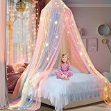 TCXWHSSM Moskitonetz Bett Prinzessin Regenbogen，Hängendes Mückennetz Bett für Kinderzimmer Zimmerdekoration ，Betthimmel Mädchen for Travel and Home, Indoor, Outdoor(60 * 250 * 1200cm).