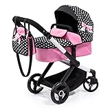 Bayer Design 17060AA Puppenwagen Xeo mit Tasche, höhenverstellbarer Griff, Schwenkschieber, wandelbar als Puppenjogger, bewegliche Vorderräder, integrierter Korb