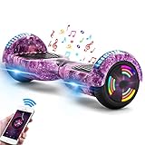 Hoverboard Kinder Hoverboards 6,5 Zoll Self Balance Scooter mit Bluetooth Musik Hover Scooter Board Bunten LED-Licht Geschenk für Kinder Jungs Mädchen(Galaxis Rosa)