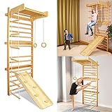 YARDIN Klettergerüst Indoor Sprossenwand für kinderzimmer Sprossenwand Holz Kletterwand bis 100 kg belastbar für Erwachsene & Kinder