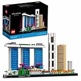 LEGO 21057 Architecture Singapur Skyline-Set, Modellbausatz mit Marina Bay Sands, Set zum Stressabbau, Home- und Büro-Deko zum Basteln und Sammeln für Erwachsene, Geschenk für Frauen und Männer