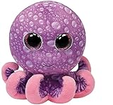 Carletto Ty 36740 TY 36740-Legs-Octopus mit Glitzeraugen, 15 cm, pink/violett, Lila