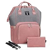 Pomelo Best Baby Wickelrucksack stylische Wickeltasche Rucksack mit Wickelunterlage multifunktional wasserabweisend Große Kapazität Rucksack für unterwegs