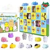 Advent Calendar 2023, Christmas Countdown Calendar Mochi Squishy Toys, Kawaii Sensory Toys for Girls and Boys, Surprise Gift for 3+ Years Old, Fidget Toys with Daily Different Collectible Surprise