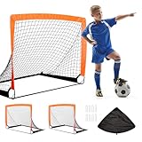 OYE 2er Fußballtor Kinder Set, 122 * 92 * 92CM Fußball Tore inkl. nützlicher Tasche zum Transportieren,Pop-up Tor, schneller Aufbau, für Garten, Park, Strand, Haltestangen aus Glasfaserstäben