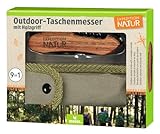 Expedition Natur Outdoor-Taschenmesser mit Holzgriff, 9 in 1 Multifunktionswerkzeug, für Camping und Outdoor, für Kinder ab 8 Jahren