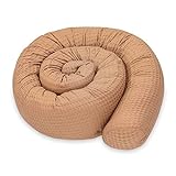 Totsy Baby Seitenschläferkissen Bettschlange Body Pillow 150 cm Baumwolle - Kopfkissen lang Bettrolle Schlafkissen Nackenrolle Kissen Braun