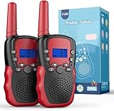 Kearui Walkie Talkie, Geschenke für mädchen Jungen Kinder ab 3 4 5 6 7 8 Jahre, 8 Kanäle Klarem Klang & VOX Funktion, für Abenteuer, Klettern, Camping - Schwarz Rot