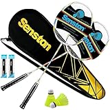 Senston Graphit Badminton Set Profi Badmintonschläger Leichtgewicht Badminton Schläger Federballschläger Set für Training, Sport und Unterhaltung mit Schlägertasche