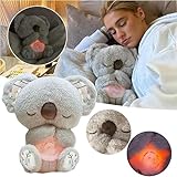 Dabeto Schlummer Koala mit Atembewegung, Beruhigendes Koalabär Kuscheltier, Schlummer Koala Plüschtier, Geburtstagsgeschenk, Geeignet für den Gebrauch im Schlafzimmer (Gray)