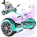 HITWAY 6,5-Zoll-Hoverboards mit Sitz, Klassisch Hoverboards mit Bluetooth-Hoverkart, Leistungsstarker Motor mit LED Kontrollleuchte-grün