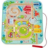 Haba 301056 - Magnetspiel Stadtlabyrinth, pädagogisches Holzspielzeug für Kinder ab 2 Jahren, schult die Logik und Feinmotorik