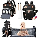 Baby Wickeltasche/Rucksack, lässiger Wickelrucksack, multifunktionaler Großraum-Reiserucksack mit Wickelauflage und Schnullertasche für Mama und Papa.