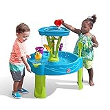 Step2 Summer Showers Splash Wasserspieltisch | Kleiner Wassertisch mit 8-teiligem Zubehörset | Garten Wasser Spieltisch für Kinder in Blau.