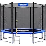 MONZANA® Trampolin Ø 305 cm TÜV SÜD GS zertifiziert Komplettset mit Sicherheitsnetz, Leiter, Randabdeckung & Zubehör - Kindertrampolin Gartentrampolin