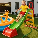 ONBEST Kinderrutsche XL mit Wasseranschluss und 180 cm Rutschbahn – Wasserrutsche – Gartenrutsche – Für Kinder ab 1 Jahr – Indoor und Outdoor Gartenspielzeug
