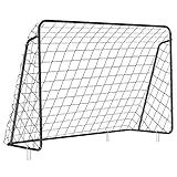 SONGMICS Fußballtor für Kinder, schnelle Montage, Garten, Park, Strand, Eisenrohre und PE-Netz, 215 x 150 x 76 cm schwarz SZQ215BK