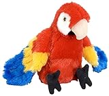 Lashuma Cuddlekins Plüschtier Roter Ara Papagei, Kuscheltier Vogel 20 cm